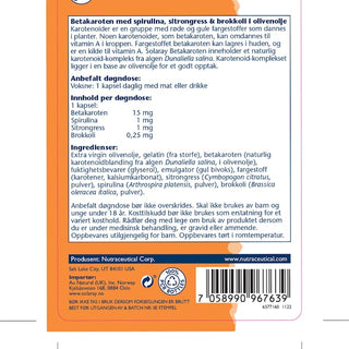 Betakaroten 15 mg, 50 kpsl  50stk 15mg