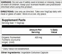 Turmeric ORG Fermented 100ct 425mg veg cap by Solaray