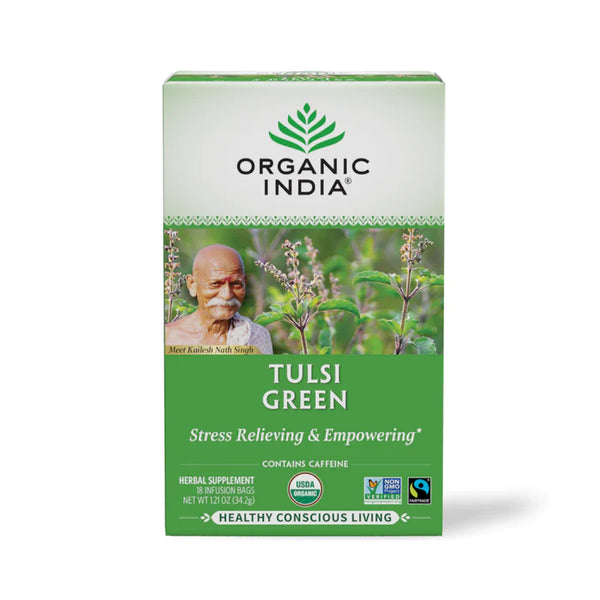 Tulsi Green Herbal Tea - 18 Bags - 1.21 OZ (Organic India)