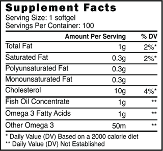 Omega  100 servings/100 caps - by Prime Nutrition