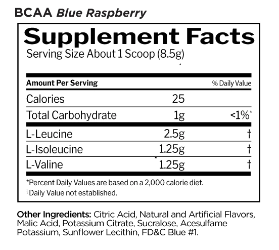 BCAAs - 7.6 OZ Blue Raspberry (Rule One)