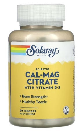 Cal-Mag Citrate with Vitamin D 90stk veg cap by Solaray