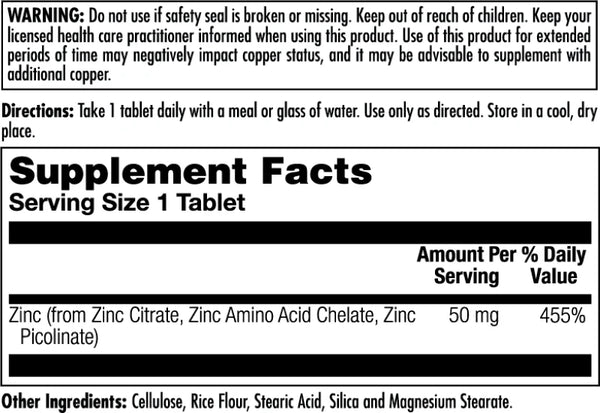 Tri-Zinc 50  90ct  tablet by Kal