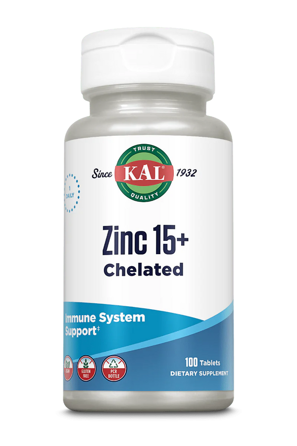 Zinc 15+ Chelated  100ct by Kal