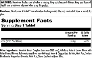 Zinc ActivMelt™  60ct 5mg lozenge by Kal