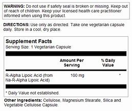 R-Lipoic Acid ActivOxidant  60ct 100mg veg cap by Kal