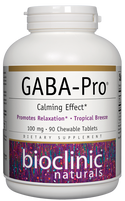 GABA-Pro 100 mg - 90 Chewable Tablets Tropical Breeze (Bioclinic Naturals)