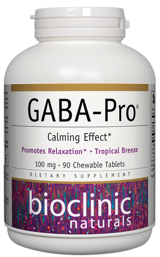 GABA-Pro 100 mg - 90 Chewable Tablets Tropical Breeze (Bioclinic Naturals)