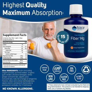 Fast-Absorbing Fiber 14g - 15 FL OZ Orange Tangerine (Trace Minerals)