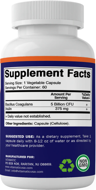 Bacillus Coagulans  60ct 5bil veg cap