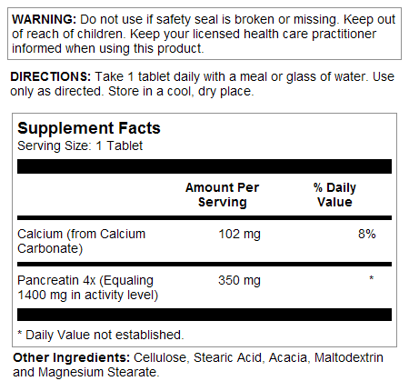 Pancreatin  250ct 350mg by Kal