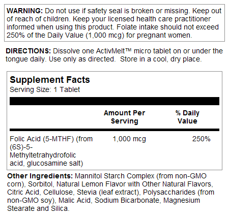 Methyl Folate Activ Melt-CP  12x  lozenge by Kal