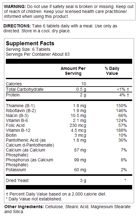 Nutritional Yeast Tablet 500ct by KAL