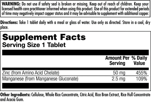 Zinc 50 Chelated  90ct by Kal