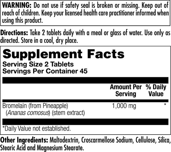 Bromelain Tablets 1000 mg 90ct by KAL