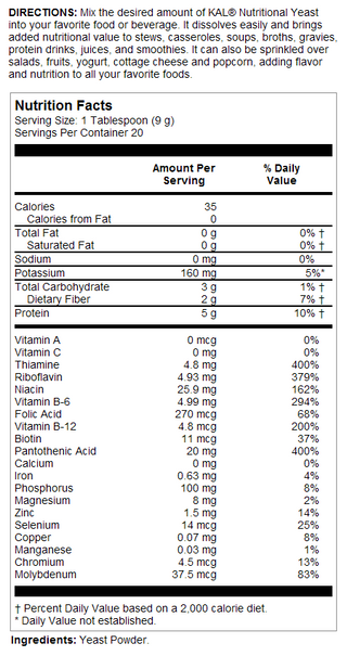 Nutritional Yeast  22oz  powder by Kal