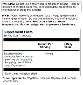 Saccharomyces Boulardii 8 bil  60ct 8bil veg cap by Kal