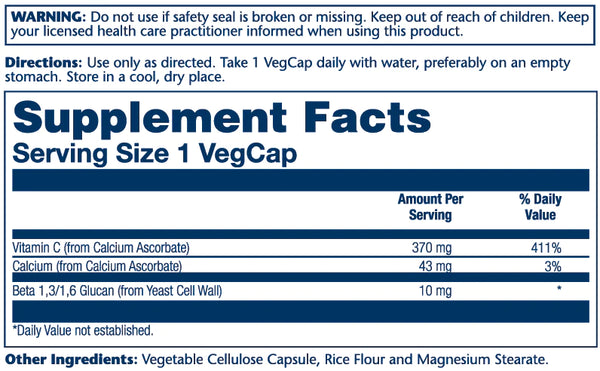 Beta Glucan w Vit C 60ct 10mg veg cap by Solaray