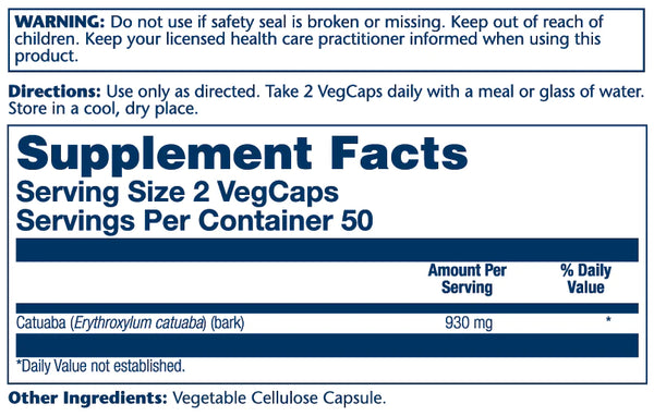 Catuaba  100ct 930mg veg cap