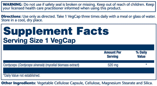 Cordyceps 100ct 520mg veg cap by Solaray