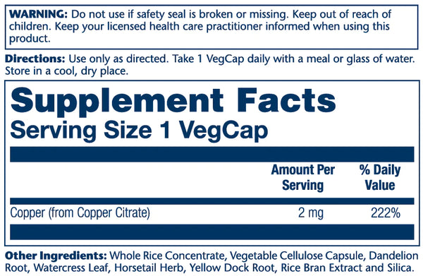 Copper-CP 12x capsule by Solaray