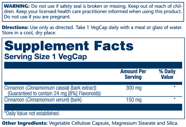 Cinnamon 60ct 300mg veg cap by Solaray