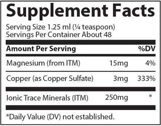 Liquid Ionic Copper 3mg - 2 FL OZ (Trace Minerals Research)