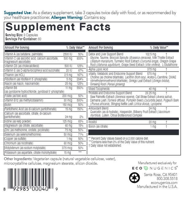 Men's Daily Multivitamin (Formerly Mens Longevity Essentials Plus) (EcoNugenics)