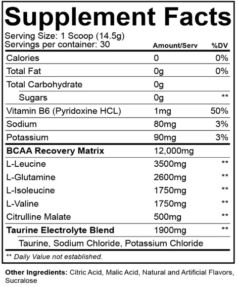 BCAA Optima Recovery Complex - 30 Servings Tahitian Fruit Punch (Nutrakey)