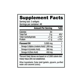 Omega 3.6.9 Flaxseed Oil 1000mg - 240 Softgels (NutraBio)