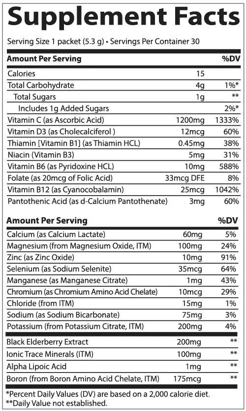 Electrolyte Stamina PowerPak + Immunity - 5.6 OZ Lemon Berry (Trace Minerals)