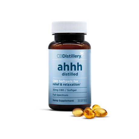 30mg Full Spectrum ahhh distilled Relief + Relax 30mg 30 Soft gels by Cbdistillery