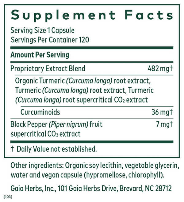 Curcuma Supreme NF-kB Formula (formerly Curcuma NF-kB: Turmeric Supreme) 120 caps - Gaia Herbs Professional Solutions