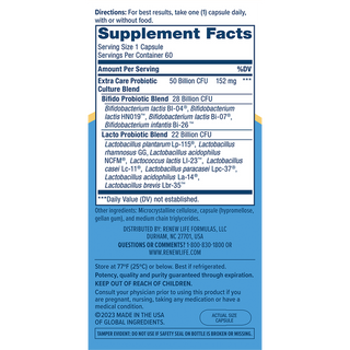Ultimate Flora Extra Care 50 Billion - 60 Vegetable Capsules (Renew Life)