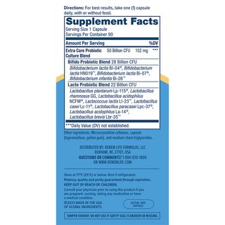Ultimate Flora Extra Care 50 Billion - 90 Vegetable Capsules (Renew Life)
