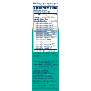 Ultimate Flora Extra Care Go Pack 50 Billion - 30 Vegetarian Capsules (Renew Life)