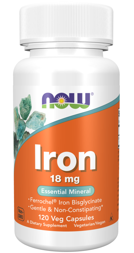 iron 18mg ferrochel(r)  120 vcaps by Now Foods