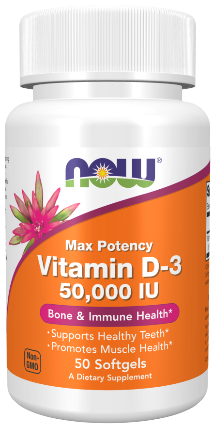 vit d-3 50,000 iu  50 sgels by Now Foods