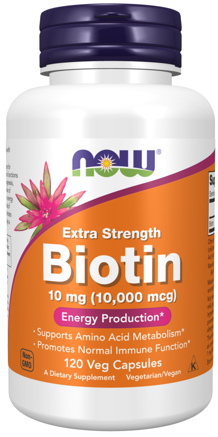 biotin 10mg (10,000mcg) 120 vcaps by Now Foods