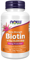 biotin 10mg (10,000mcg) 120 vcaps by Now Foods