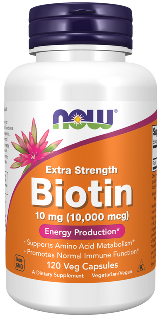 biotin 10mg (10,000mcg) 120 vcaps by Now Foods