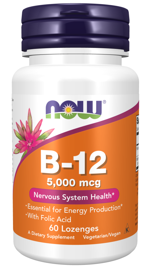 B-12 5000mcg + Folic - 60 OZ (Now Foods)