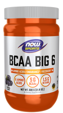 BCAA Big 6 Powder - Grape Flavor 600g (Now Foods)