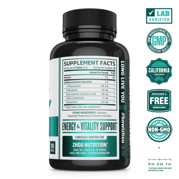 Spirulina Tablets by Zhou Nutrition