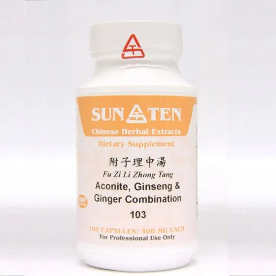 Sun Ten Aconite - Ginseng & Ginger Combination 103B - 100 Capsules