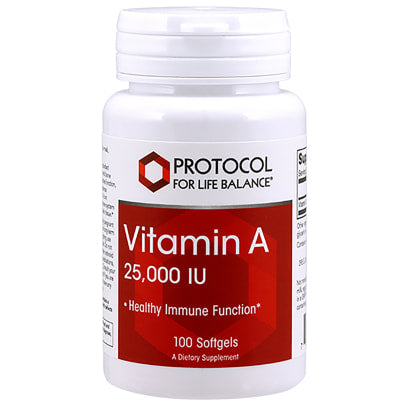 Vitamin A 25,000 IU - 100 Softgels (Protocol for Life Balance)