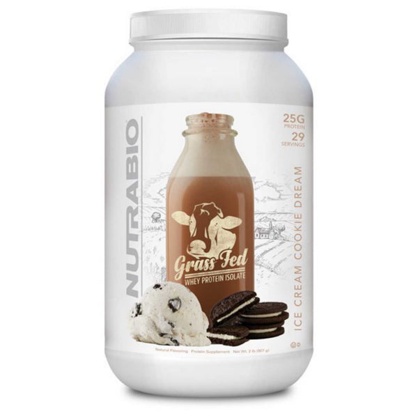 Grass-Fed Whey Protein Isolate - 2 LBS - Ice Cream Cookie Dream (NutraBio)