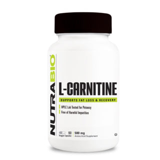 L-Carnitine (500mg) - 90 Veggie Capsules (NutraBio)