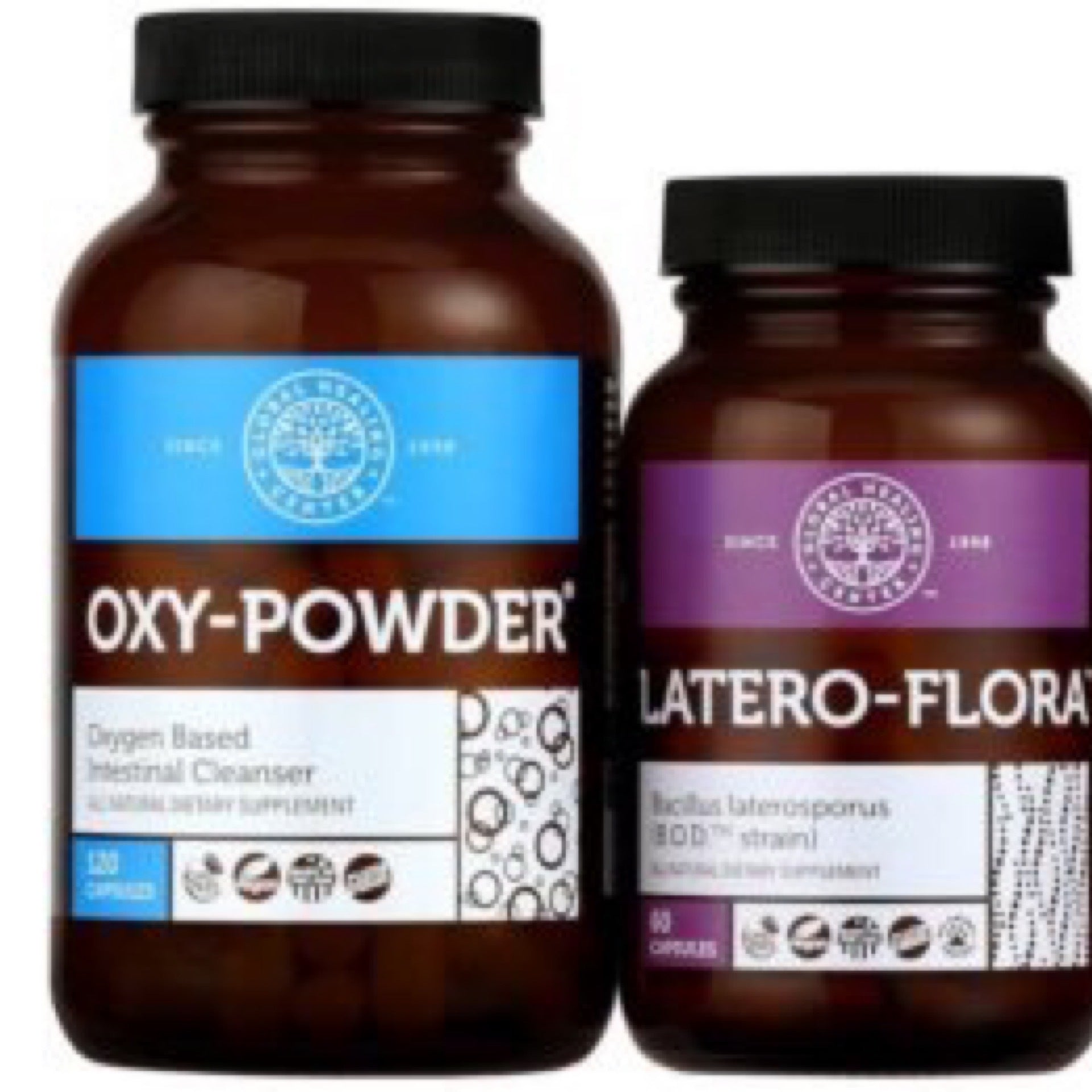 Colon Cleanse Kit (OxyPowder 120 Capsules & LateroFlora 60 Capsules) Discount Nutrition Store