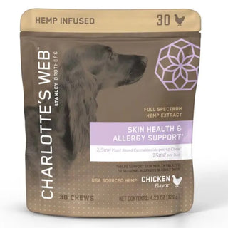 Charlotte's Web Skin Health & Allergy Support Chicken Chews for Dogs 30 Count